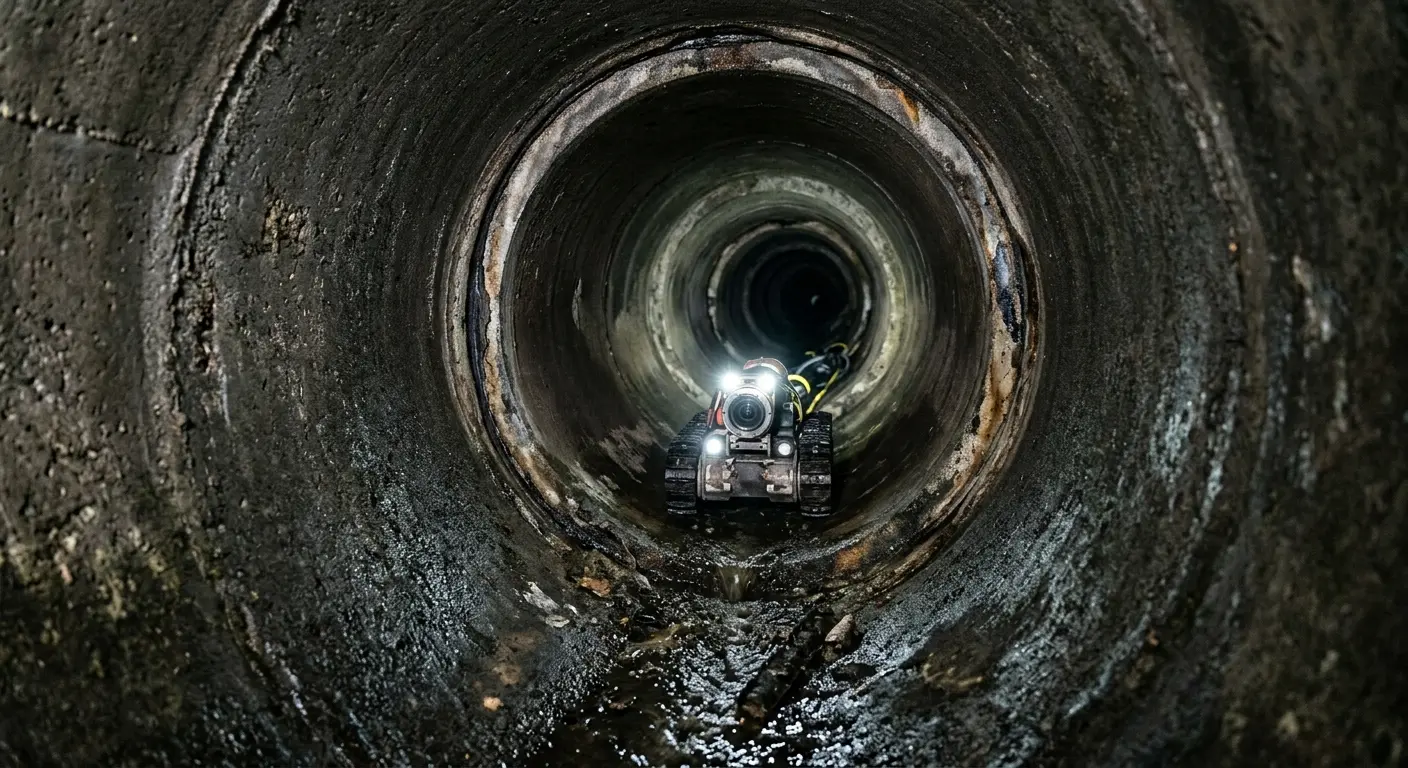 Robotic sewer camera inspecting pipe interior for Drain Snake Service in Hawaiian Paradise Park